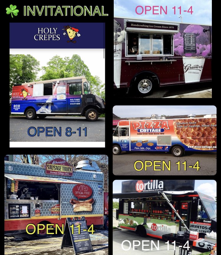 Visit the Food Trucks - Dublin Coffman - Saturday 5/6 - Girls Middle School Shamrock ☘️ Invitational 🥍