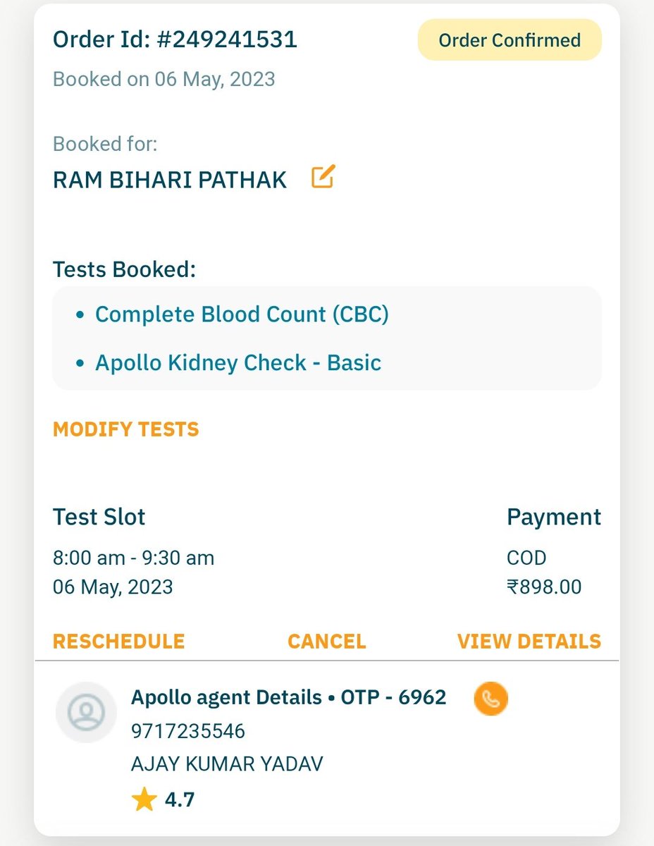 vinay_k_pathak's tweet photo. @Apollo24x7 Hi , can any one from your team update me on the status of below request.
Why it's was not serviced. Just wanted to know .My 70 year father is on fast and ur guy is telling that ur area is not serviceable?? https://t.co/3HU1dK01Ot