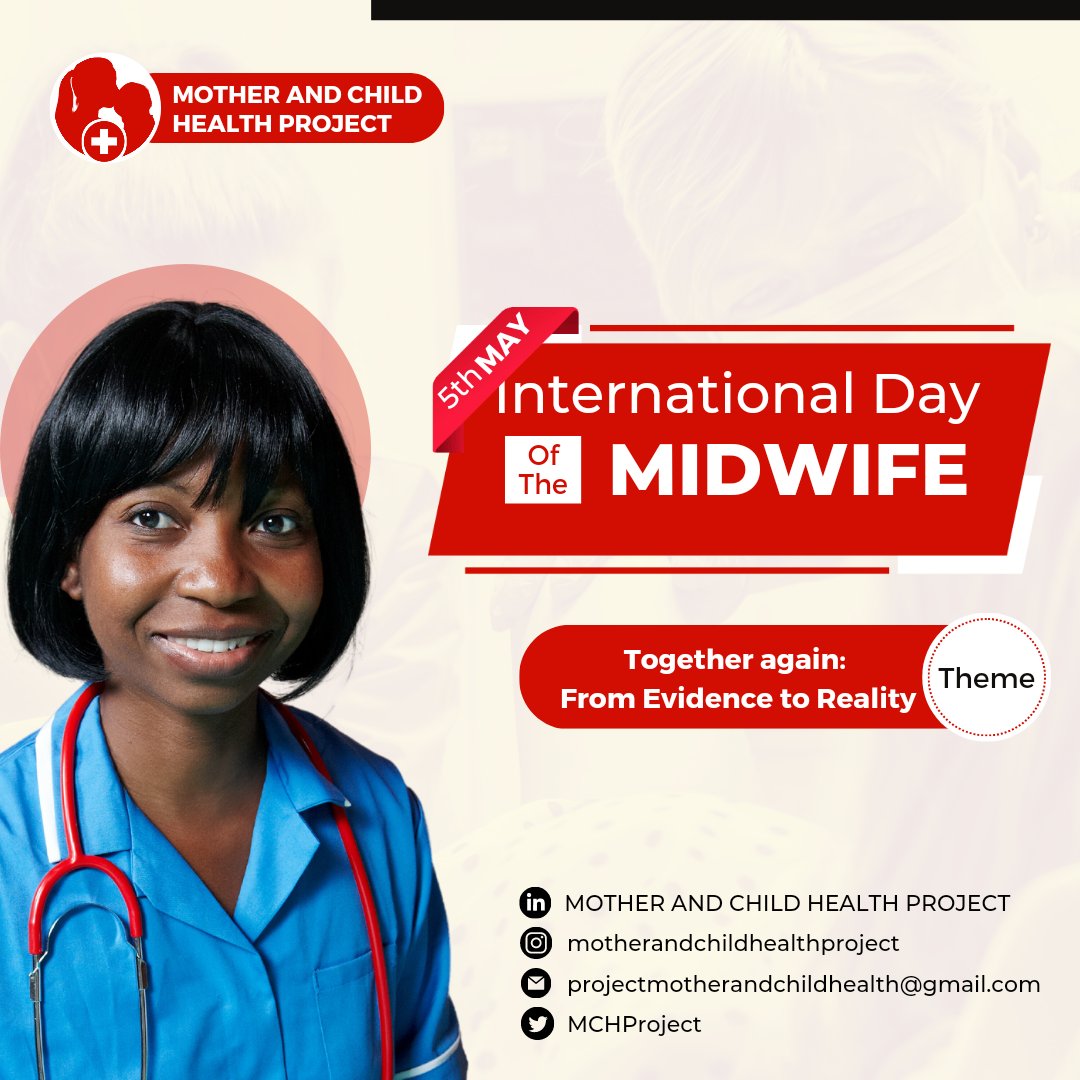 Happy International Day of the Midwife! Today, we celebrate the amazing work of midwives all over the world. Midwives are the people who help mommies give birth to babies.  #5th_May 
#MidwivesRock  #HealthyMoms #HealthyBabies #SafeBirths #BetterTogether #2023ForMidwives