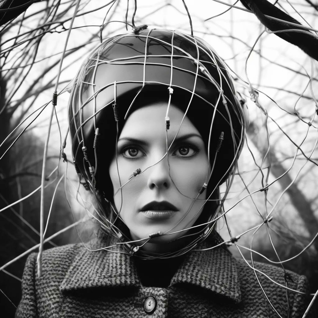 Photography_Ai_'s tweet photo. Wired Beauty
.
#surrealphotography #blackandwhitephotography #fashionmodel #conceptualphotography #fashioneditorial #cablehat #midjourney #minimalistic #experimentalphotography #artphotography #avantgarde https://t.co/c0CC4nrz1S