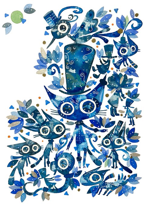 「acrylic paint (medium) blue theme」 illustration images(Latest)