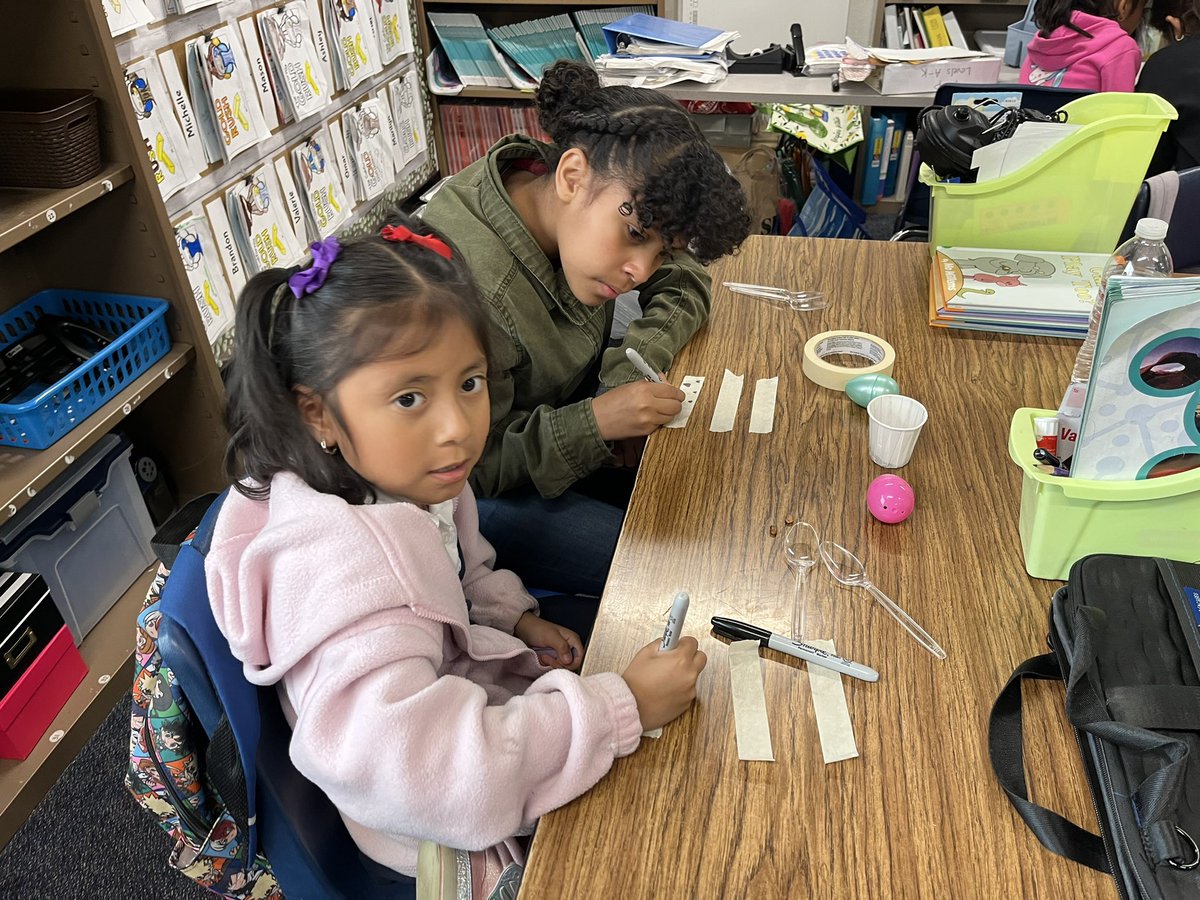 teachertbi's tweet photo. Working with our #RascalBuddies to make maracas for #CincoDeMayo out of plastic Easter eggs! #Rowlandrascals @micheleasprer https://t.co/8mAfUjsMij