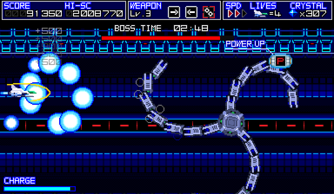 Terarin55's tweet image. ハイスピード横スクロールＳＴＧ！「Terra Flame（テラフレイム）」好評発売中！

難易度は3段階。ノーマルモードは遊びやすい難易度。一度ステージを突破するとステージセレクトが解放されていくので、STGが苦手な方も、少しづつ練習できます

store-jp.nintendo.com/list/software/…

#NintendoSwitch #TerraFlame