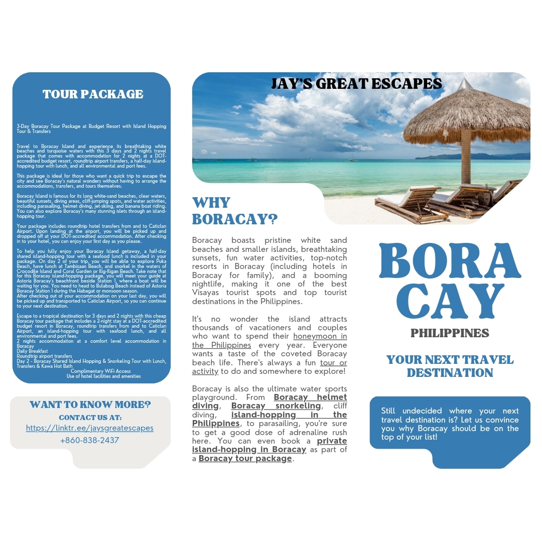 Still undecided where your next travel destination is? Let us convince you why Boracay should be on the top of your list! 
#boracay #island #islandlife #vacation #travelling #travelagency #travelagent #booking #trip #trips #luxurydestinations #luxurytravel #luxury #couplegoals