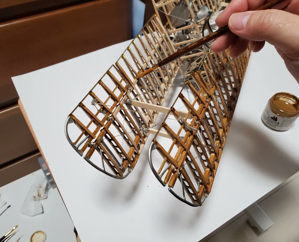 Modeler1221's tweet photo. 1/16 Biplane modelSopwith Camel F.1 (Model Airways)
木製部分を塗装してます😊
#Sopwithcamel #複葉機 #模型飛行機 #biplane #modelaircraft #modelaiplane
#modelairwayskits #modelairplanes #airplanemodel https://t.co/SgPKslnVeX