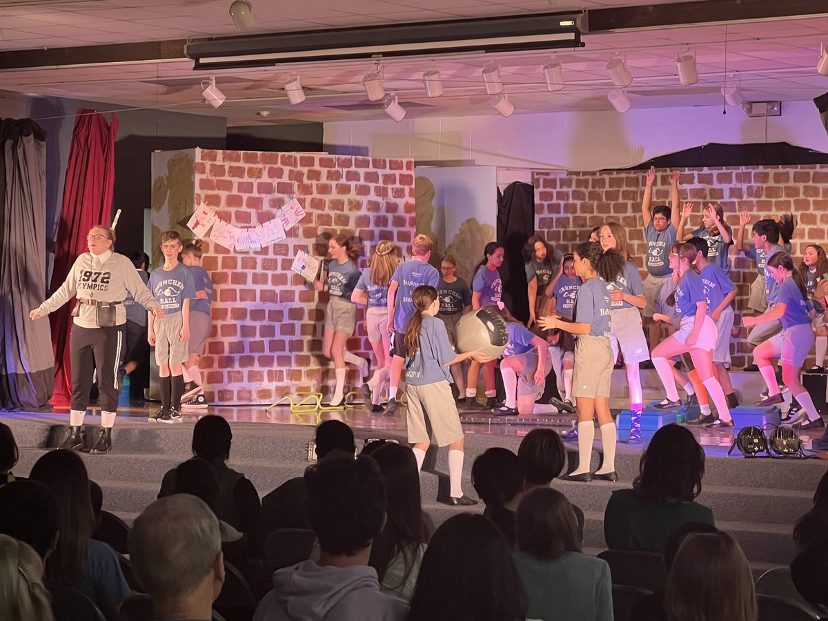 DrClark_TMS's tweet photo. Fantastic closing show from the @PioneersGms student cast and crew of Matilda Jr. this evening!  Great job to everyone involved especially our staff directors @kathieabadl and @DavePfen https://t.co/pWpm3GcjOi