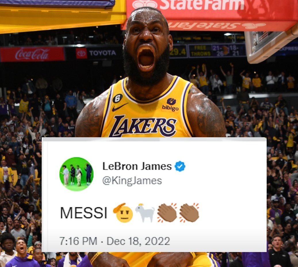 MessiFanatic_'s tweet photo. Lebron's GOAT is Messi. 🐐💪👏👏 https://t.co/KDKegaypmO