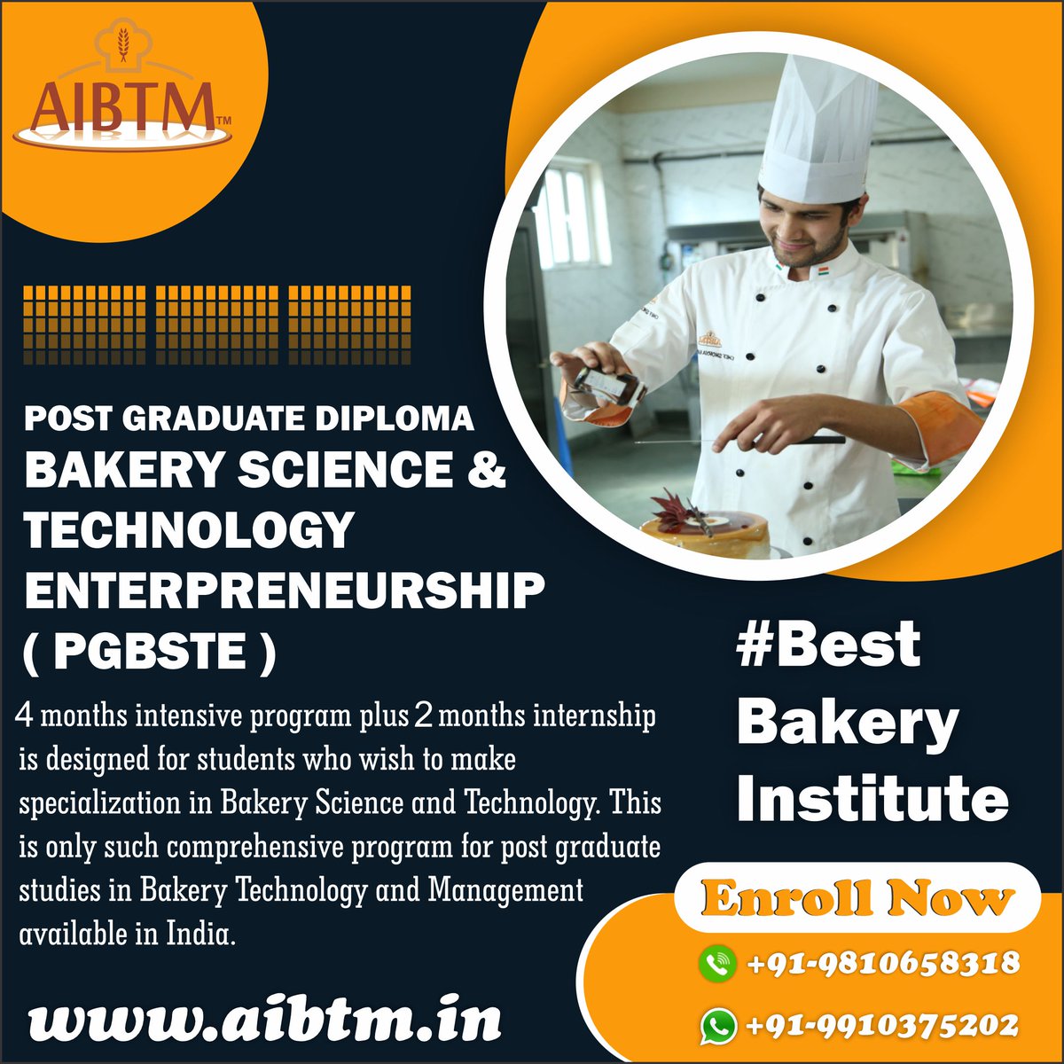 AIBTMINDIA's tweet image. Admission open for AIBTM Post-Graduation Diploma – Bakery Science &amp;amp; Technology Entrepreneurship (PGBST). Enrol now at lnkd.in/dYjSGhEa
#bakeryscience #bakerytechnology #AIBTM #pgdiploma #Bakery #Baking #industrialbaking #bread #cookies #biscuits #cakes #quality