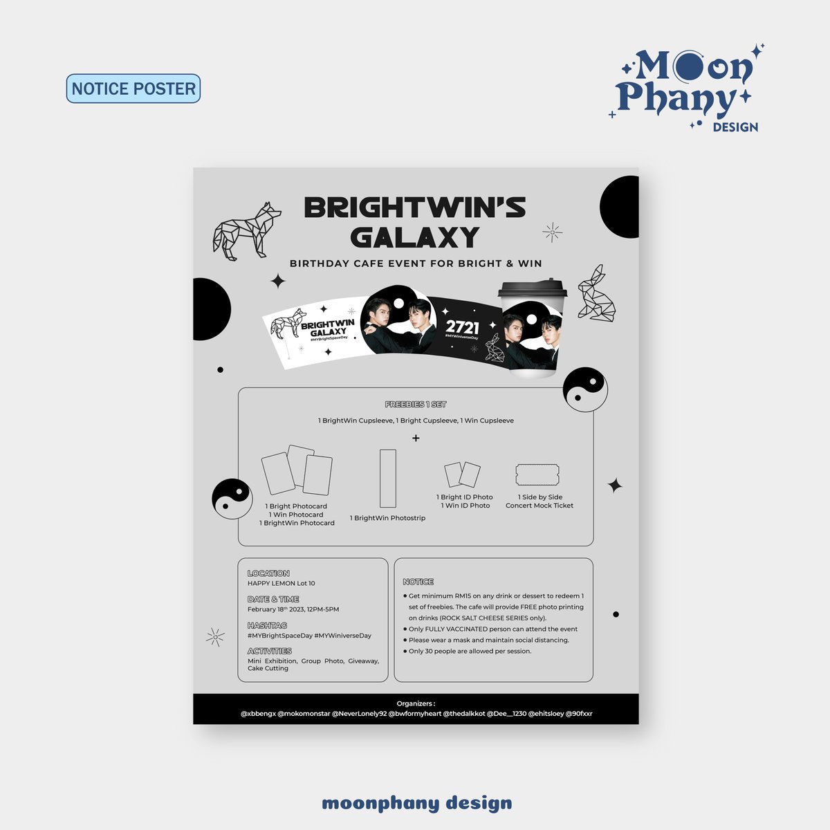 ㅡ brightwin notice poster © moonphany design #bright #brightvachirawit #win #winmetawin #posterdesign #designcommission #jasadesain