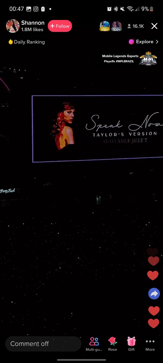 itsminedaylight's tweet photo. YOU GUYS IT'S FINALLY TIME FOR SPEAK NOW TV!!!!!!! NASHVILLE U WON BUT WE ALL WILL BE FREAKING OUT ON JULY 7TH!!!!!!!!! WATCHING THE ANNOUNCEMENT THROUGH A LIVE WITH MY PHONE ALMOST DYING BUT SO HAPPY @taylornation13 #NashvilleTSTheErasTour https://t.co/919QhVhQ9X