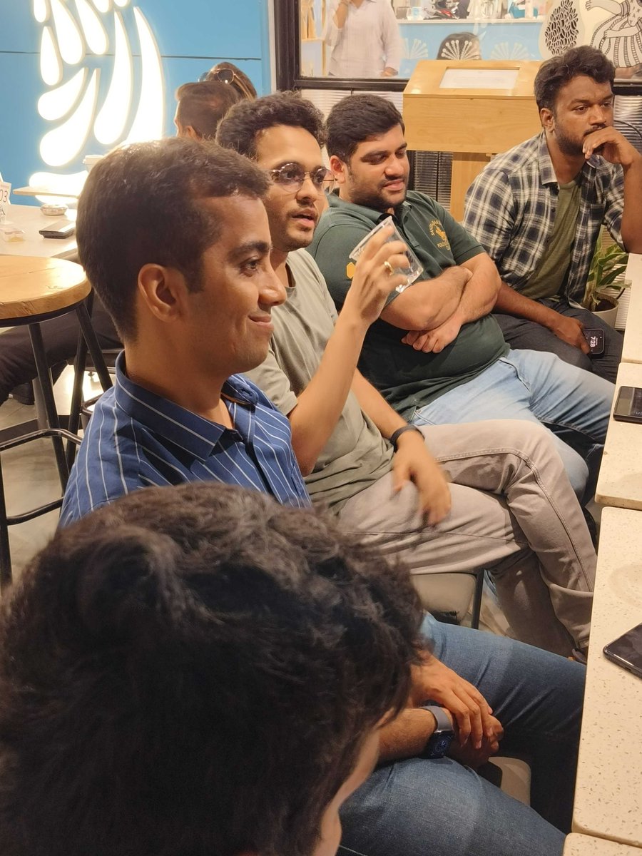 FreakShreek's tweet photo. Mumbai's startup meets are 2 of the following, 

1. Either no one turns up. 
2. One star speaker and the meetup is more crowded than Dadar station. 

The  result is if you are an introverted founder (Which most of us are), you  stand in the corner hoping someone would say Hello and the only person  who says Hello is a sales employee selling you website building  services. 

I aim at changing this and start a curated startup  group where everyone gets the podium and an opportunity to pitch, demo,  learn from other's experiences, get ideas, leads, and grow! 

If you wanna be part of this startup group, do join the sub reddit - https://t.co/KCP2JpROe6 and DM me your Name, phone number, and what you are working on to join the Startup Mumbai whatsapp group. 

Below are the pics from the awesome session from yesterday at Khar, Mumbai. 

P.S: Our star speaker @Ronak16 enthralled us all with his unique journey of his previous startup acquisition. Our next startup meet will be in 2 weeks. Come!