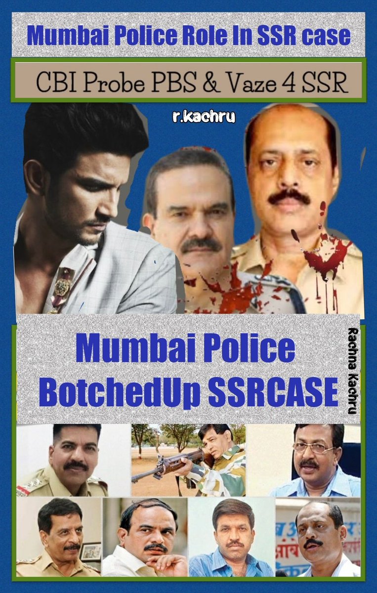KachruRachna's tweet photo. 🔱Har Har Mahadev🔱

Police are one of the most ubiquitous organisations of d society.The policemen,happens to be the most visible representatives of the Govt 

@MumbaiPolice Role InSSRCase is Highly Questionable❓

Mumbai Police Role In SSR case 

#JusticeForSushantSinghRajput https://t.co/SevTN15D7E