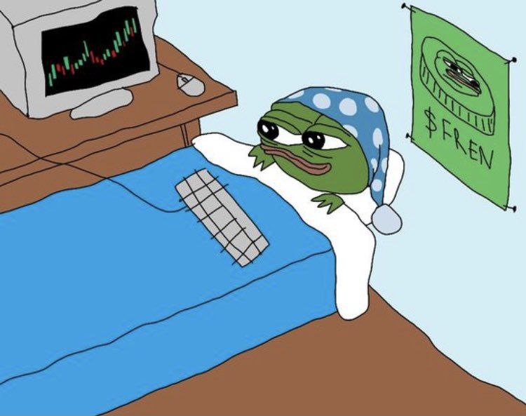 pepecoins's tweet photo. gn frens of #pepecoin 
tmrw will be comfy ass day 
for now sleep &amp; gn. 
spaces, next Friday
$pepe $meme https://t.co/vrtsldhNmy
