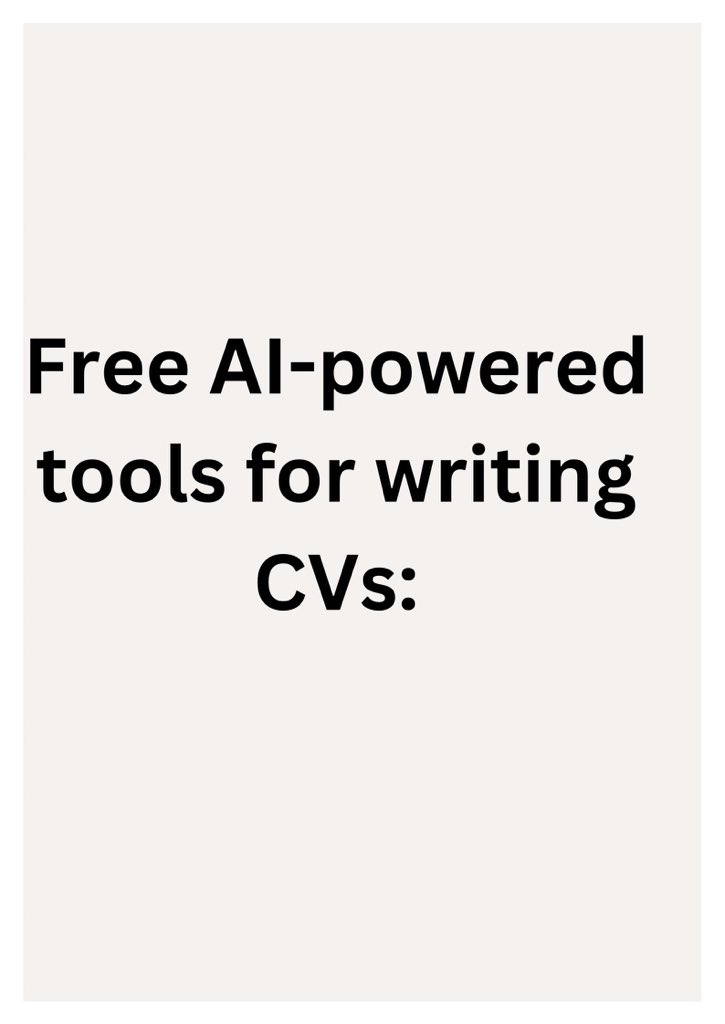 AdarshChetan's tweet photo. Free AI-powered tools for writing CVs:

A Thread 🧵 https://t.co/eSdPld2Lt2