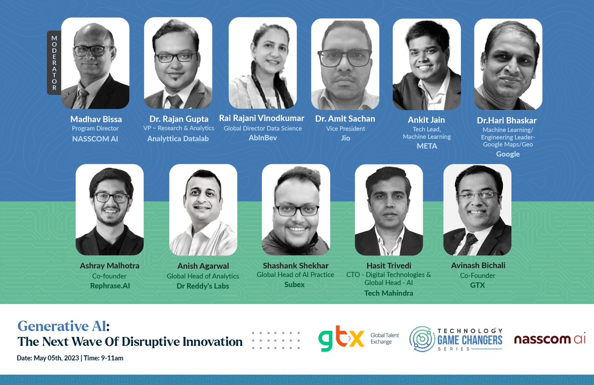 rhravip's tweet photo. RT @@Subex: RT @globaltalex: GTX brought together 9 of the most respected leaders within the #GenerativeAI space as part of our #TechnologyGameChangers Series, in collab. with @nasscomai, to understand the new #usecases &amp; potential of this #emergingtech … https://t.co/N1cIzcezir