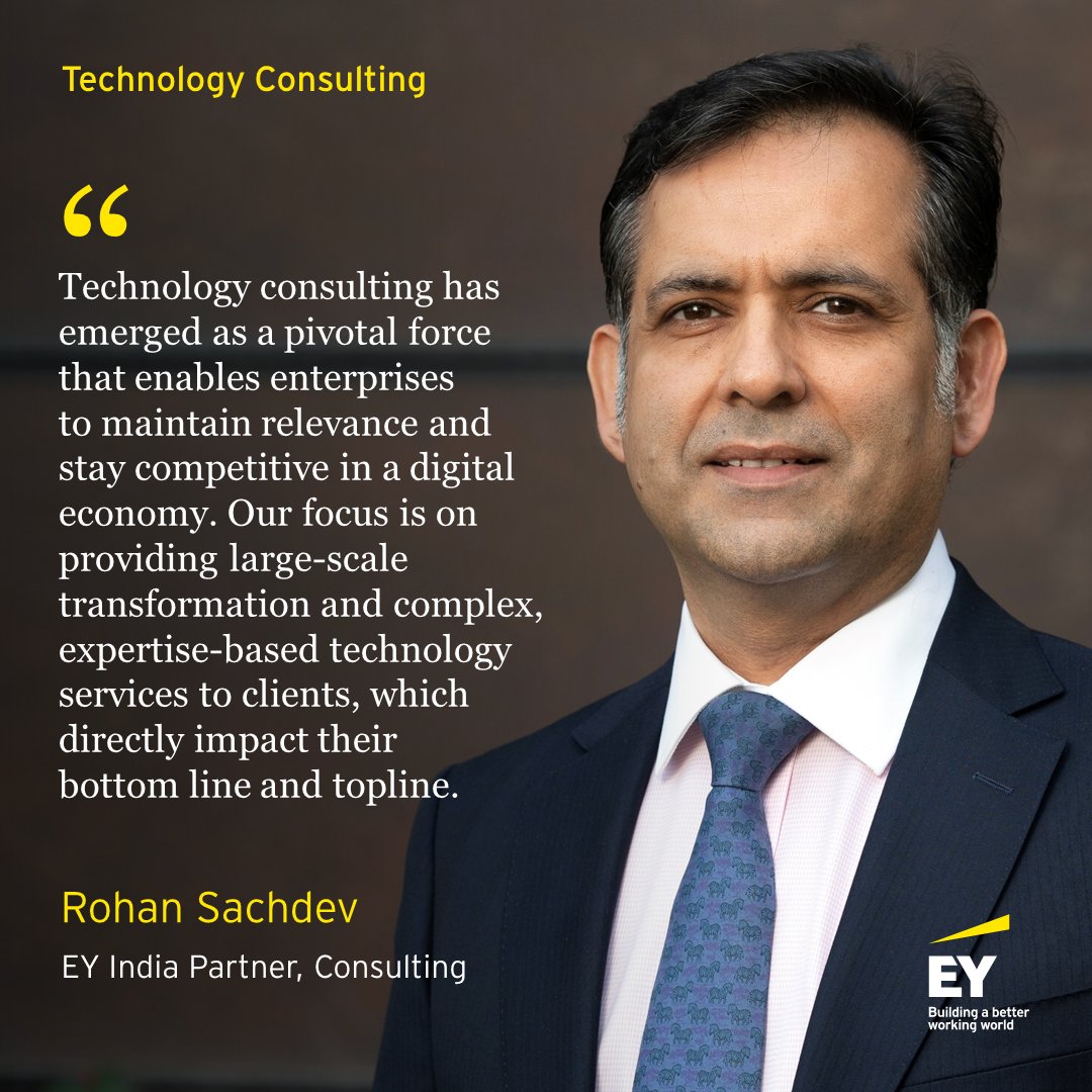 EY_India's tweet photo. Tech consulting takes the spotlight as Big 4 firms adapt to the digital shift. Learn how they are staying relevant in this rapidly evolving landscape, in the @EconomicTimes article: https://t.co/5HHyKEGEtX
#TechConsulting #DigitalTransformation #EYConsulting https://t.co/fezxAHolrL