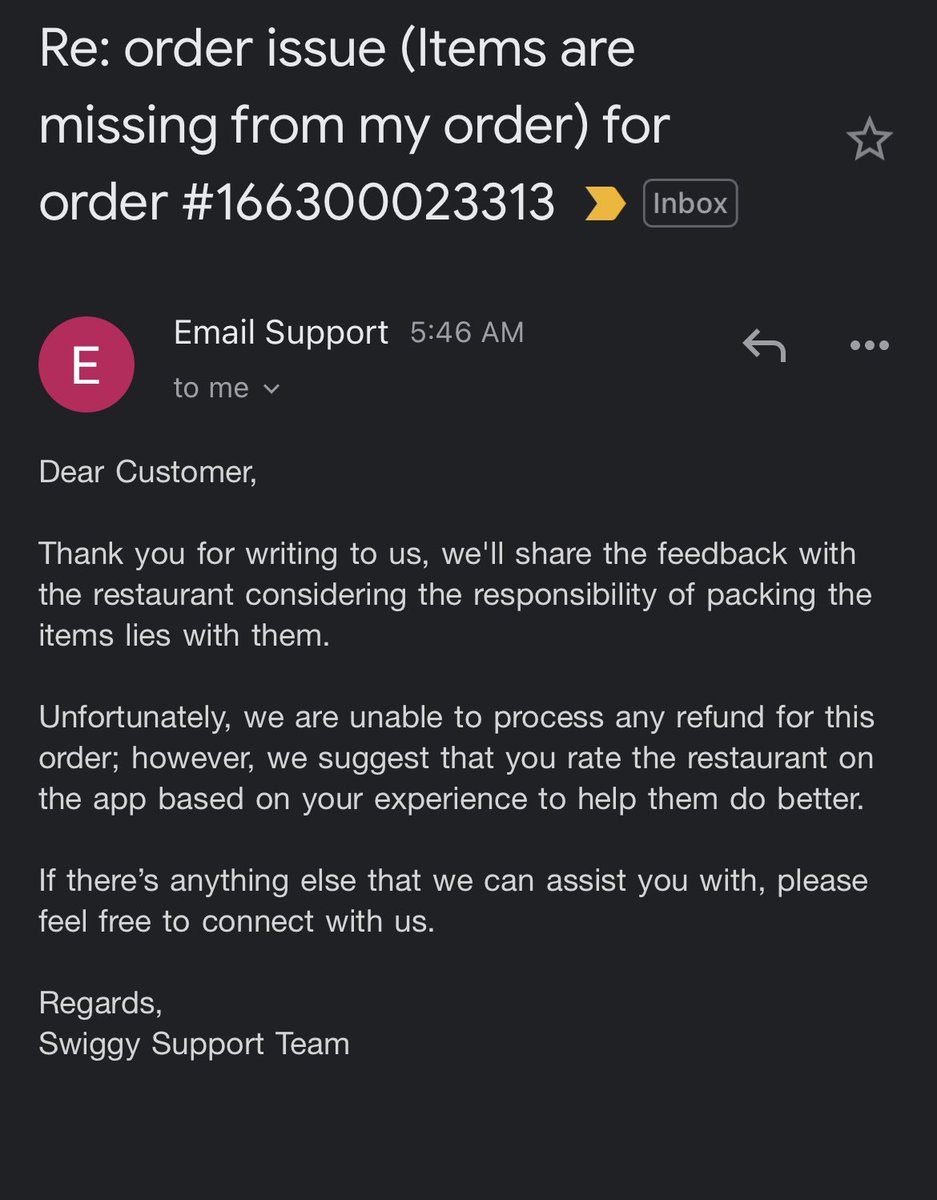 prabhdeep25's tweet photo. @Swiggy @SwiggyCares 
For my order id 166300023313 I did not receive 1 item out of the 3 I ordered and paid for in full. On complaining attached is the response from your team. Please process the refund for the missing item. 
Also attaching photos of delivery. 
Cc: @nch1915 https://t.co/nU0l5cg7oj