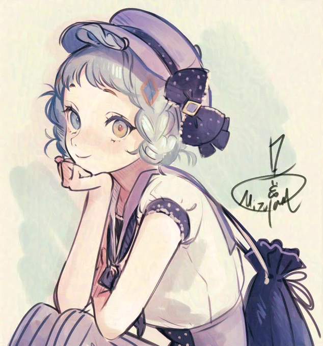 いきぬきに。髪の毛みつあみに結ってもかわいいなと思ったのでイマジナリーファッションデラちゃん #デラハド