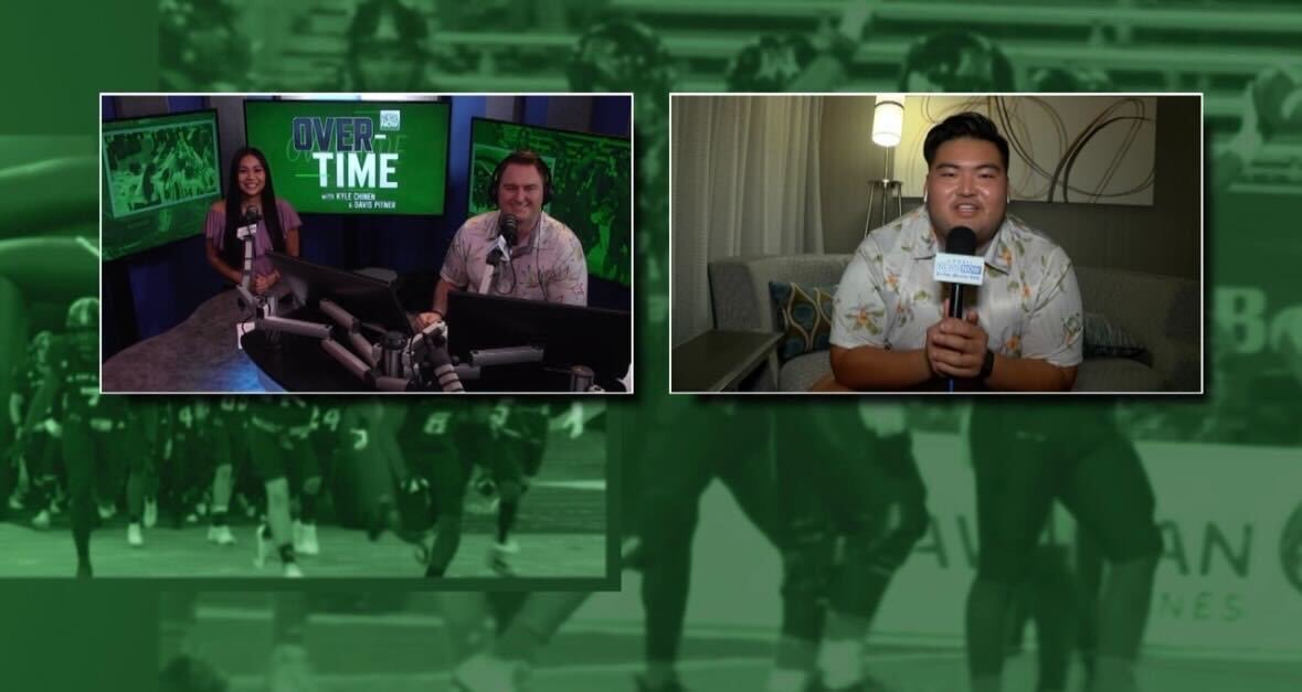 KyleChinen's tweet photo. ANOTHER HNN OVERTIME FROM VA!!!
@ciennapilotin joined @davispitner in the digital center while I call in from Fairfax to talk all things National Championship!
Listen & WATCH: https://t.co/y1WPPxgdXR
@HawaiiNewsNow
#HawaiiMVB #GoBows #HNNOVERTIME #DefendingTheTitle #HNN https://t.co/W00TNQ2sD4