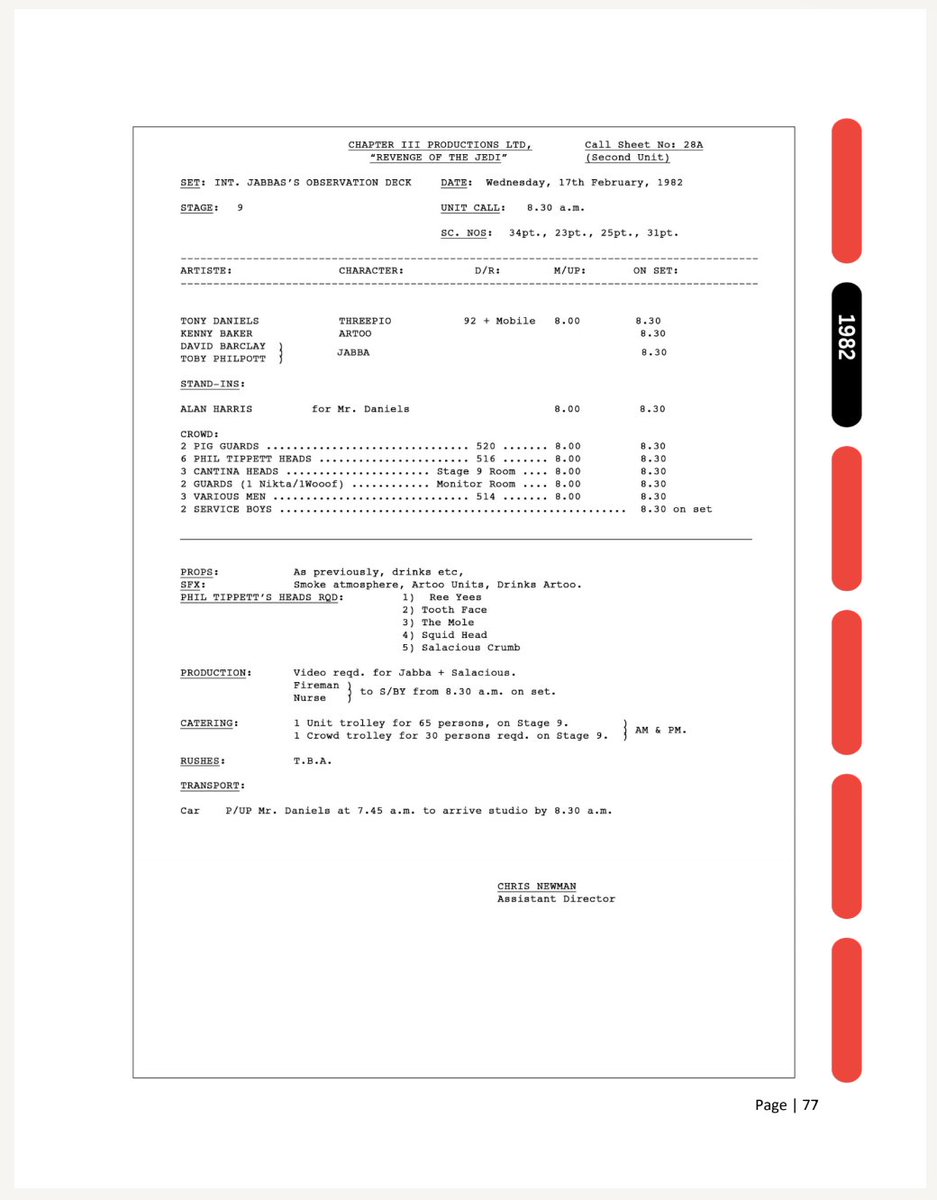 jamieswb's tweet image. Fascinated by callsheets? 

Love all the details? 

Check out our new book in which we've recreated many #ReturnoftheJedi production callsheets for you to pore over! #JediTimeline jeditimeline.com

25th May release date.