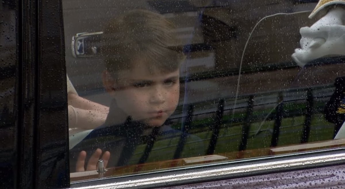 charlougray's tweet photo. Prince Louis has the Coronation at 11 and James Bond audition at 5  #Coronation https://t.co/PAG6YRwYGN