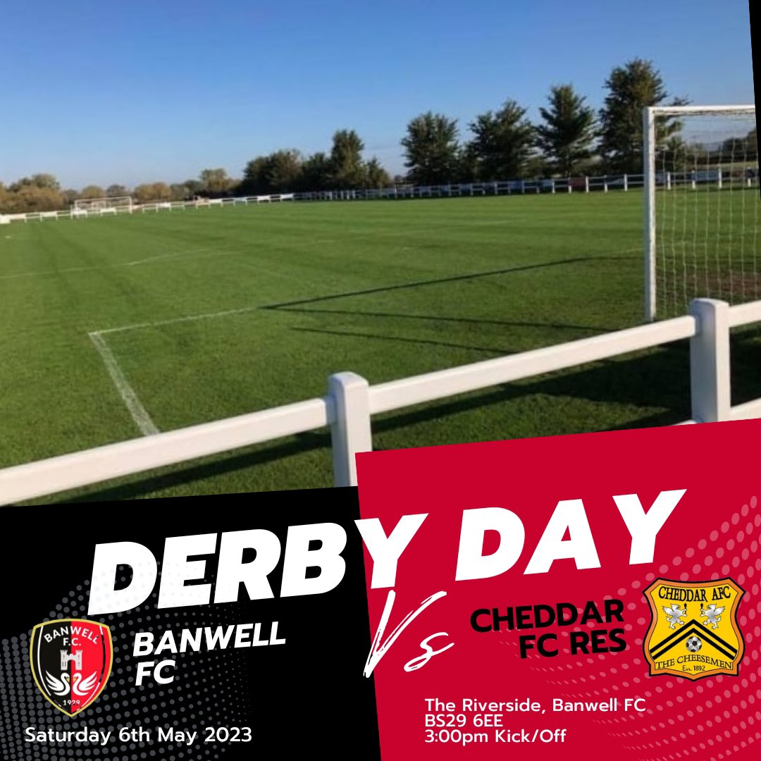 banwellfc's tweet photo. ⚽️ | DerbyDay 

⚽️ Banwell FC vs @CheddarReserves 
⌚ 3:00pm
🏆 @uhlsportUK @somersetcfl Div 2 
🏟 The Riverside, BS29 6EE

Matchday Sponsors: @theTRUESPEED &amp; @DbdSecurityLtd 👏🏻

@swsportsnews @westcountryfb @roots_west 

#UpTheBan⚫️🔴 https://t.co/70yME9bJIX