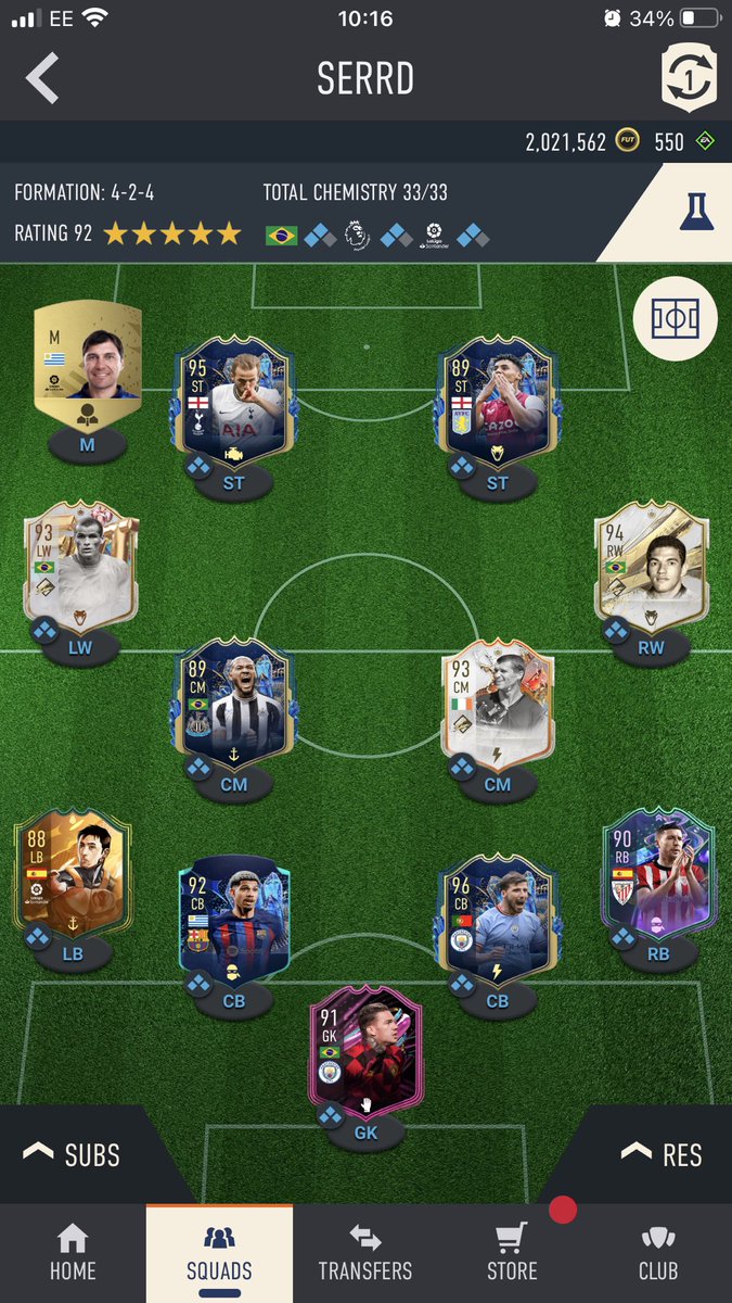 NeoTheBrick's tweet photo. @FIFA22_INFO This is my team for WL also have ake and baby cafu instead of de marcos and araujo in case I’m not liking kane or Watkins https://t.co/uIcw2A30zR