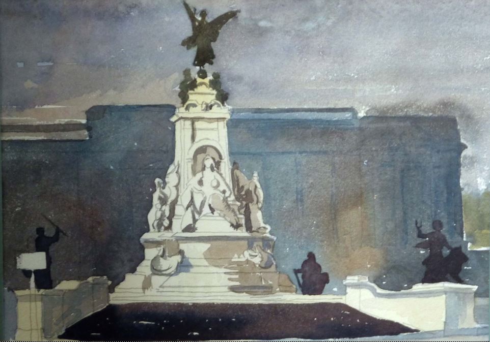 There are two ELG paintings that are potentially relevant for #Coronation & this is the second one: 'Victoria Memorial' by Elwin Hawthorne from 1938. #ElwinHawthorne #VictoriaMemorial #Coronation2023 #ELG