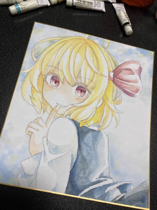 それっぽくはなった色紙乾くのが早すぎて滲ませるの難しすぎる 