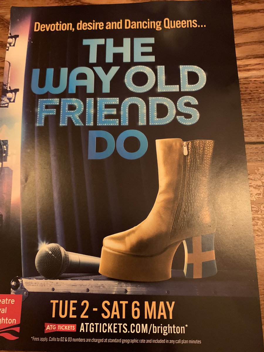 FranchiLiza's tweet photo. Loved @WayOldFriendsDo at @TheatreRoyalBTN directed by @Markgatiss loads of fun, cleverly written & fabulously performed #ABBA #WayOldFriendsDo #LGBTQ https://t.co/wAqY2uY3VF