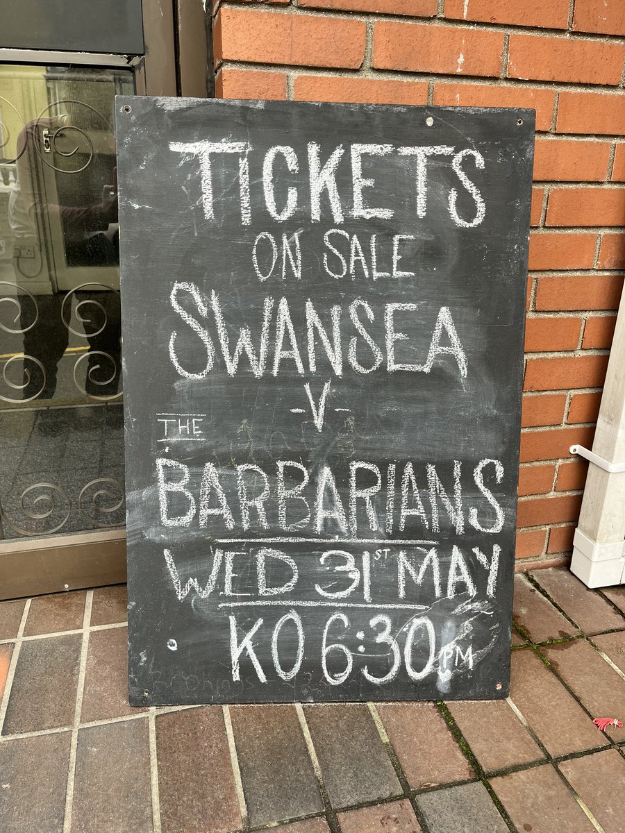 mattcornelius's tweet photo. @SwanseaRFC  v @Barbarian_FC 31st May. Who doesn’t want to come to this? £15 for a terrace ticket. I’m at the club until 2pm today. Come say hi, come buy a ticket to rugby magic! #swansea #rugby #barbarians #swansearfc https://t.co/QQHN7fAGRh