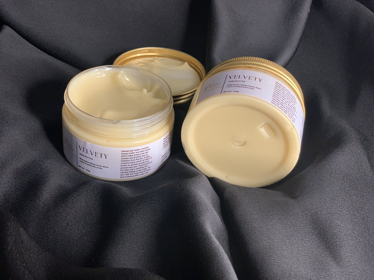 CrinusNatural's tweet photo. Say goodbye to dry, frizzy hair! 
Our Velvety Hair Butter contains black cumin oil, amla, and lavender EO to give you silky, smooth hair. 

Price 🏷 3,200 https://t.co/3Uyby7et45