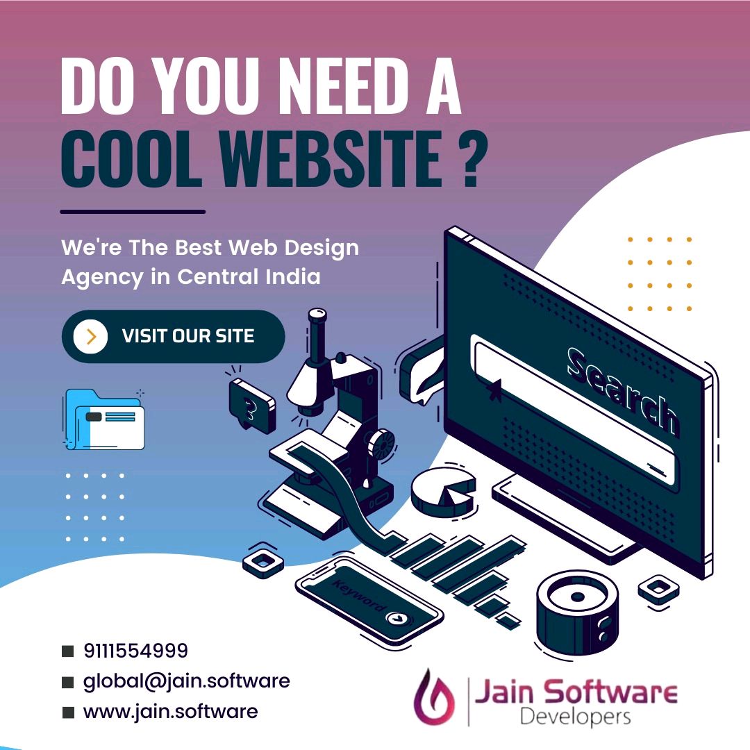 JainSoftware's tweet image. We are the best Web Design agency in Central India and we can create a cool, modern website that will help you achieve your business goals. 

Contact us today to get started! 
#JainSoftware
#CoolWebsite #BestWebDesignAgency #CentralIndia