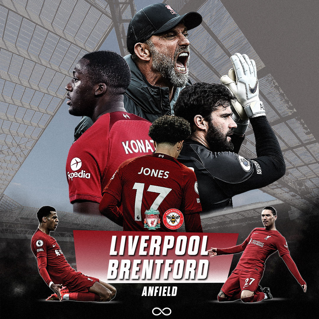 AnythingLFC_'s tweet photo. 🔴 It's Matchday Reds 🔴

🆚 @BrentfordFC
🏟️ Anfield
⏰ 5.30PM (UK)
🖌️ @MrJamesTheBrain https://t.co/tbCqeHxz7F