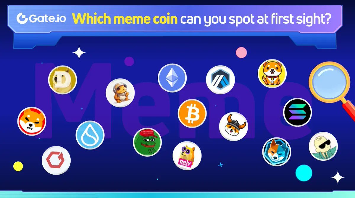 👀What's the 1st #Memecoin you see in the pic? 

1️⃣Follow <a href="/Gateio_Startup/">Gate.io Startup is now Gate Launch</a> &amp; RT 
2️⃣Comment your #Memecoin 
3⃣Call for your #Memecoin community to help  

🎁20 winners share $100 
◽️1 comment with the most 💟 
◽️19 users who liked the top 1 comment

⏳End at: 10 AM, May 10 (UT…