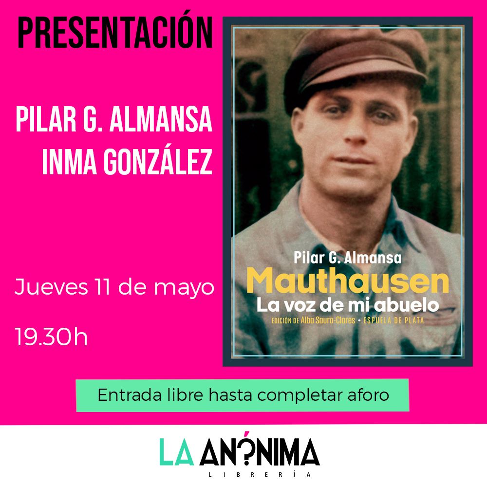 El próximo jueves presentamos #Mauthausen 'La voz de mi abuelo' con su autora <a href="/PilarGAlmansa/">Pilar G. Almansa</a> y con @InmaGonzlez nieta de Manuel Díaz, superviviente del campo de concentración nazi. Las acompañarán el historiador Benito Bermejo y el dramaturgo José Ramón Fernández. ¡Te esperamos!