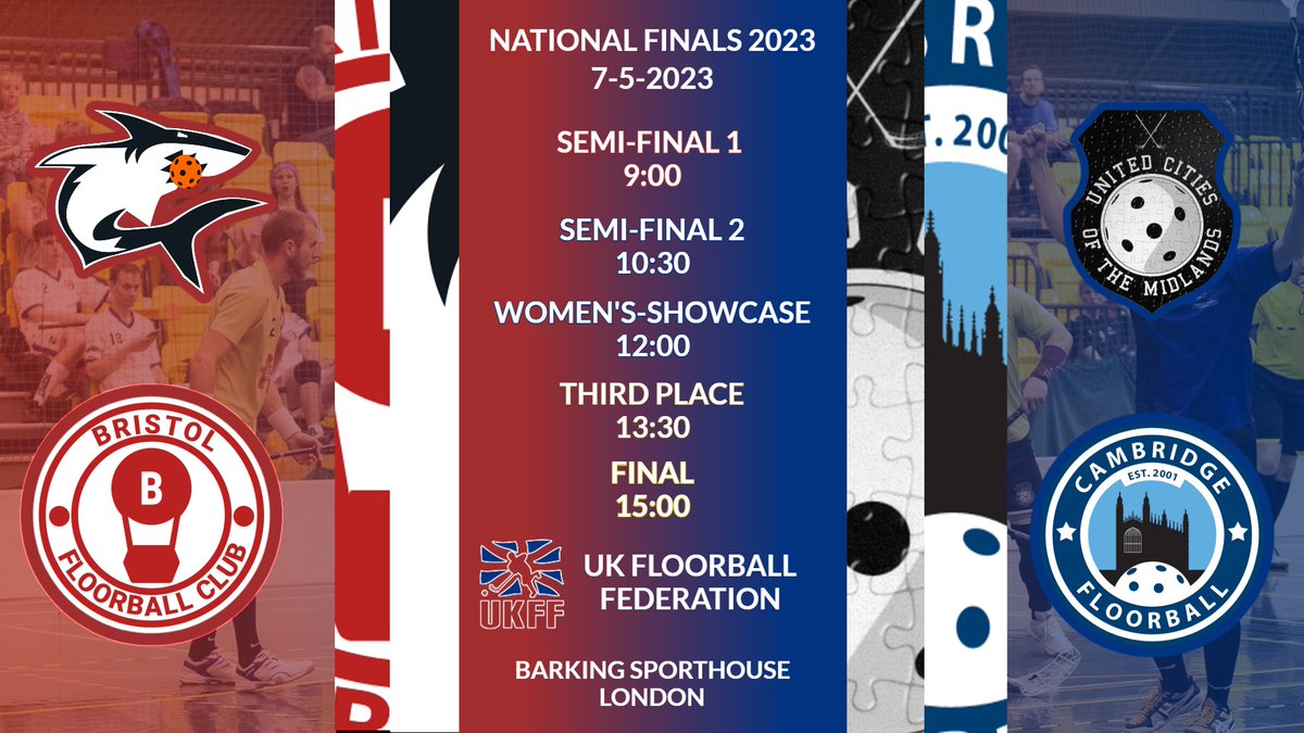 ukfloorball's tweet photo. We are less than a day away from the UKFF National Finals 2023.
All games will be streamed and available in the archive on our YouTube Channel and if you're able, why not see the action live in Barking!
#ukfloorball
#ukff
#floorball https://t.co/3E3u8bcpKQ