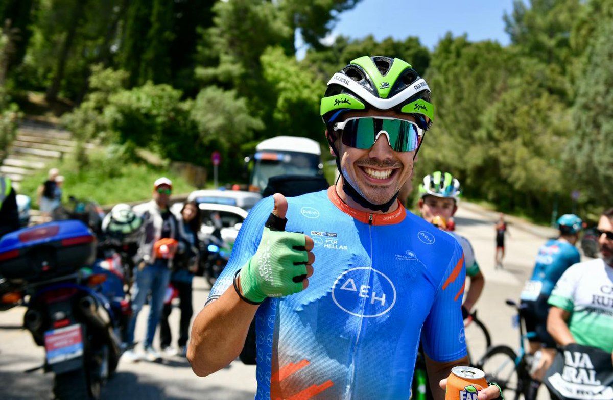 BLUE JERSEY OF @DEI_GR Tour of Hellas 2023 LEITÃO Iúri 22 @CajaRural_RGA @kosmicpetros