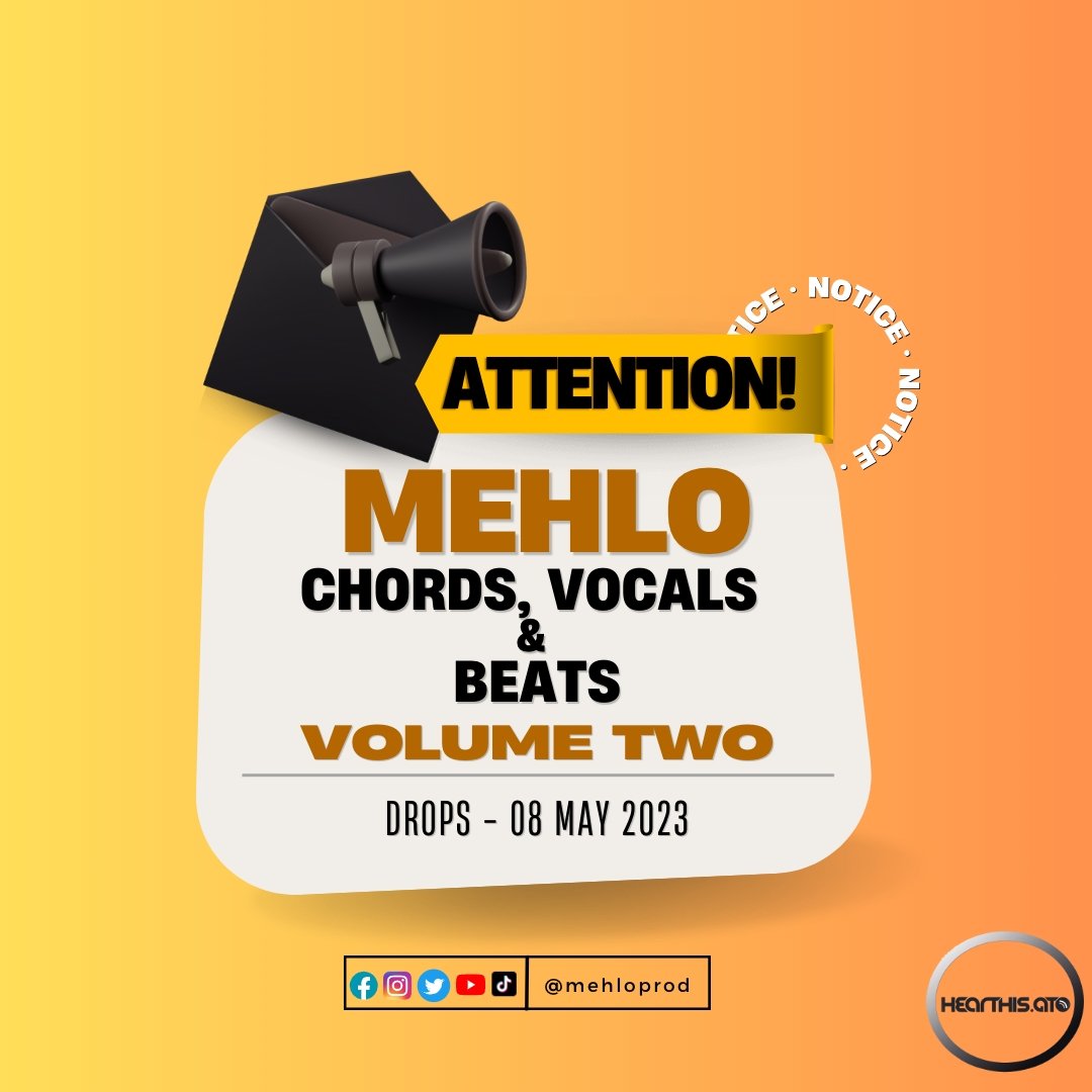 MehloProd's tweet photo. Volume Two of 'Chords, Vocals &amp; Beats' drops Monday 08 May 2023. 

https://t.co/m2gaKAvT9o            

#mehlo #chordsvocalsandbeats #faithoverfear #mehlowethuproductions #chillandminglemusicfestival #mehlowear https://t.co/DHOLAsZZZd
