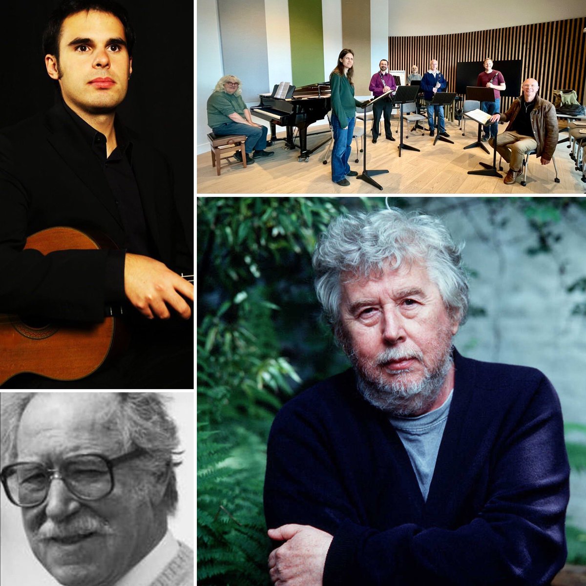 Today we have two concerts! At 1pm we have Federico Pendenza (guitar) – with a tribute to Reginald Smith Brindle and at 7.30pm we have a tribute to Sir Harrison Birtwistle by the New Matrix Ensemble. 
#NewMusic #birtwistle #reginaldsmithbrindle #concertseries