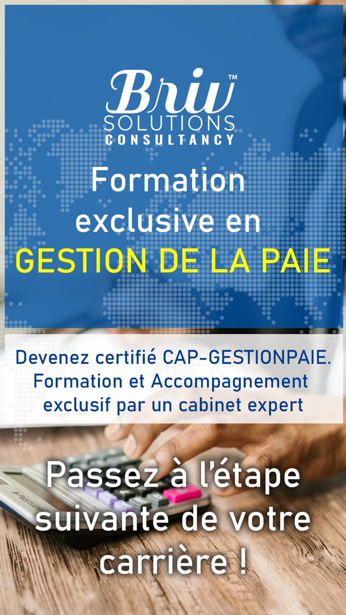 brivsolutions's tweet photo. 🔎 Devenez certifiés #CAP_GESTIONPAIE grâce à la formation et accompagnement exclusif par cabinet expert. https://t.co/44H0bvNmqK