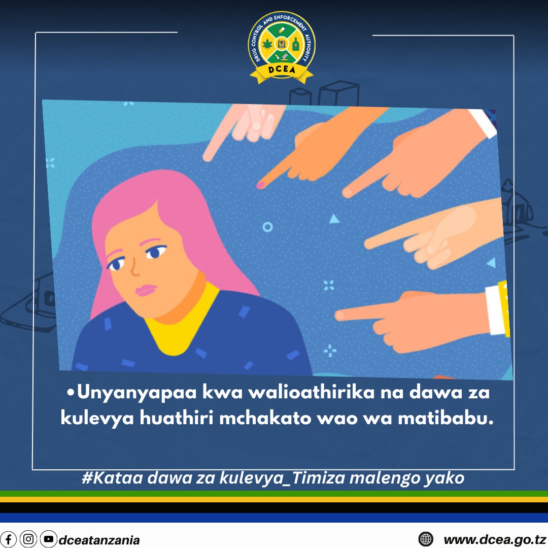 DCEATanzania's tweet photo. Drug addicts shouldn't be stigmatized since doing so could make them feel isolated from the community and make it more difficult for them to gain support they need to resume their regular lives.
#SayNoToDrugs #Drugaddictshavetheright_toaccesshealthcareservices 
#rejectstigma https://t.co/0EfV3Pz3J2