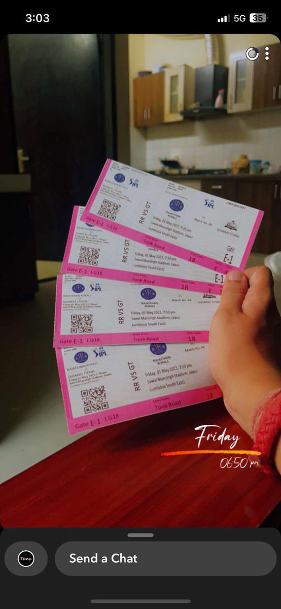CricketExpress6's tweet photo. Thank You #Mithun sir  for the 5 match tickets , It was my first Ever Match And thank you making this possible , Great match and Good atmosphere in stadium 
#RRvsGT #MITHUNSIR https://t.co/rn2GYokjlW