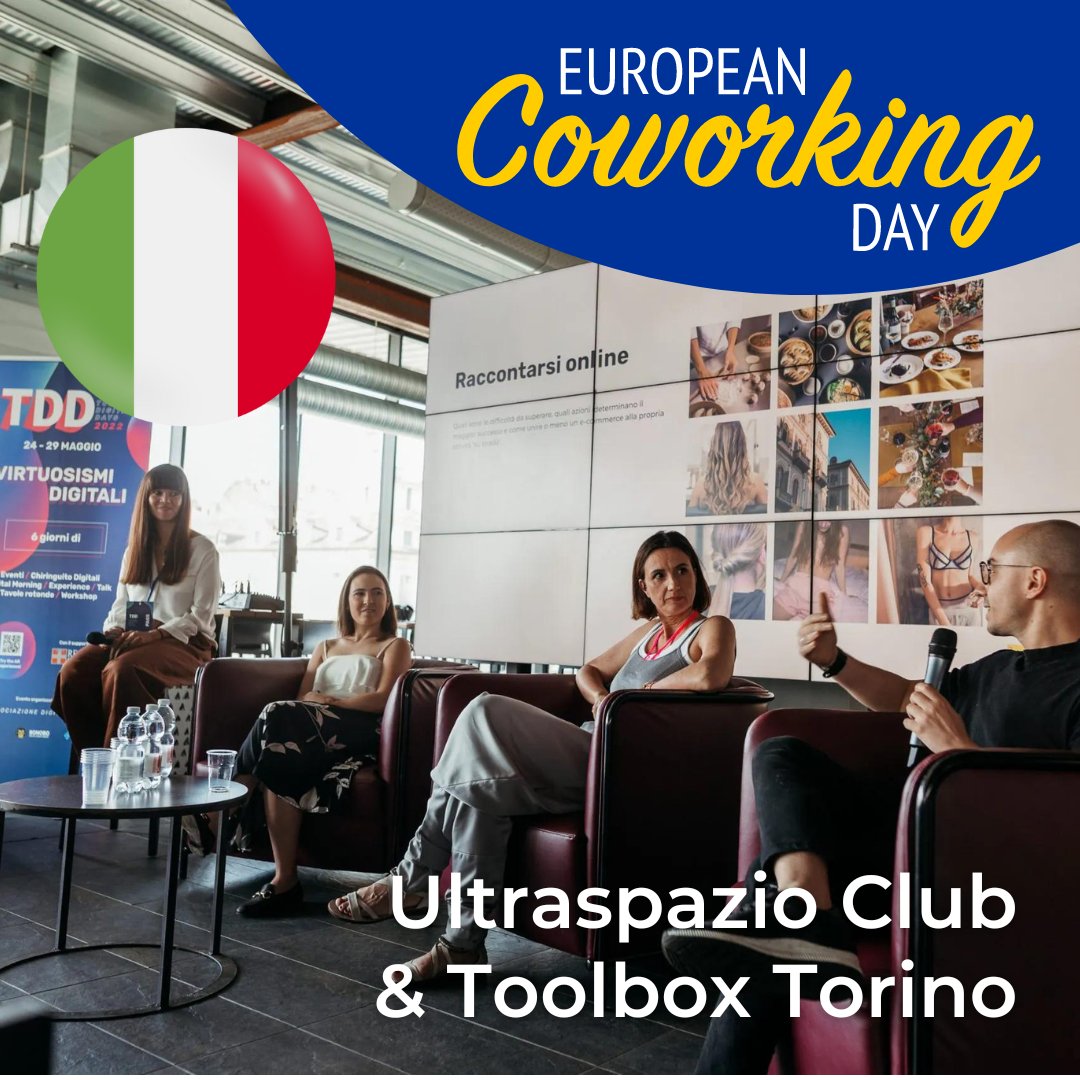 European Coworking Day (@eucoworkingday) on Twitter photo Combine #TorinoDigitalDays 🇮🇹 and #eucoworkingday! A warm-up event "Algoritmi e misteri" on Tuesday evening at #Ultraspazio Club, and two sessions at <a href="/tlbxcoworking/">Toolbox Coworking</a> on Wednesday!
📍 All events at coworkingday.eu/map
#coworking #coworkingineurope #coworkingday #torino #italy Combine #TorinoDigitalDays 🇮🇹 and #eucoworkingday! A warm-up event "Algoritmi e misteri" on Tuesday evening at #Ultraspazio Club, and two sessions at <a href="/tlbxcoworking/">Toolbox Coworking</a> on Wednesday!
📍 All events at coworkingday.eu/map
#coworking #coworkingineurope #coworkingday #torino #italy