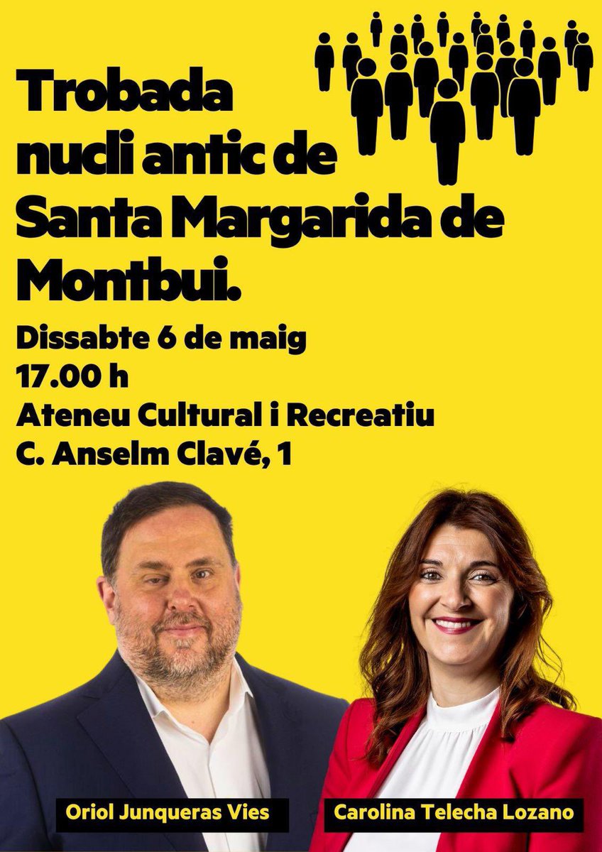 caroltelechea's tweet photo. Us esperem avui a Santa Margarida de Montbui amb l’Oriol @junqueras ! https://t.co/euvK45pRbu