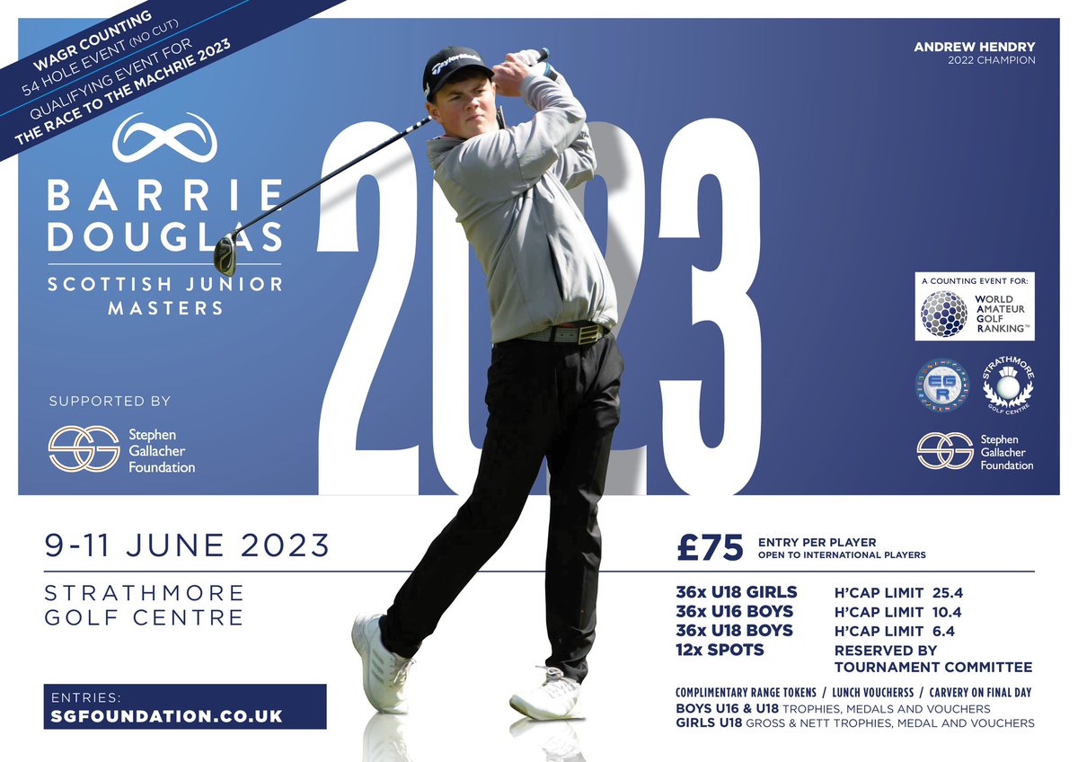 Excited for Barrie Douglas Scottish Junior Masters 2023 @sgfgolf @paullawriefound @TheMachrie