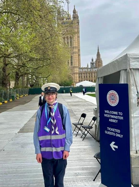 Watchetscouts's tweet photo. Proud that we have one of our #RNSeaScout leader & Queen’s Scout Award holder Tommy assisting at The #Coronation today in Westminster. Whilst #explorerscout Harvey is present with the @SomersetScouts #WoordJamboreeUnit . @MoorsAndCoastal @scouts https://t.co/5JMlCo8bik