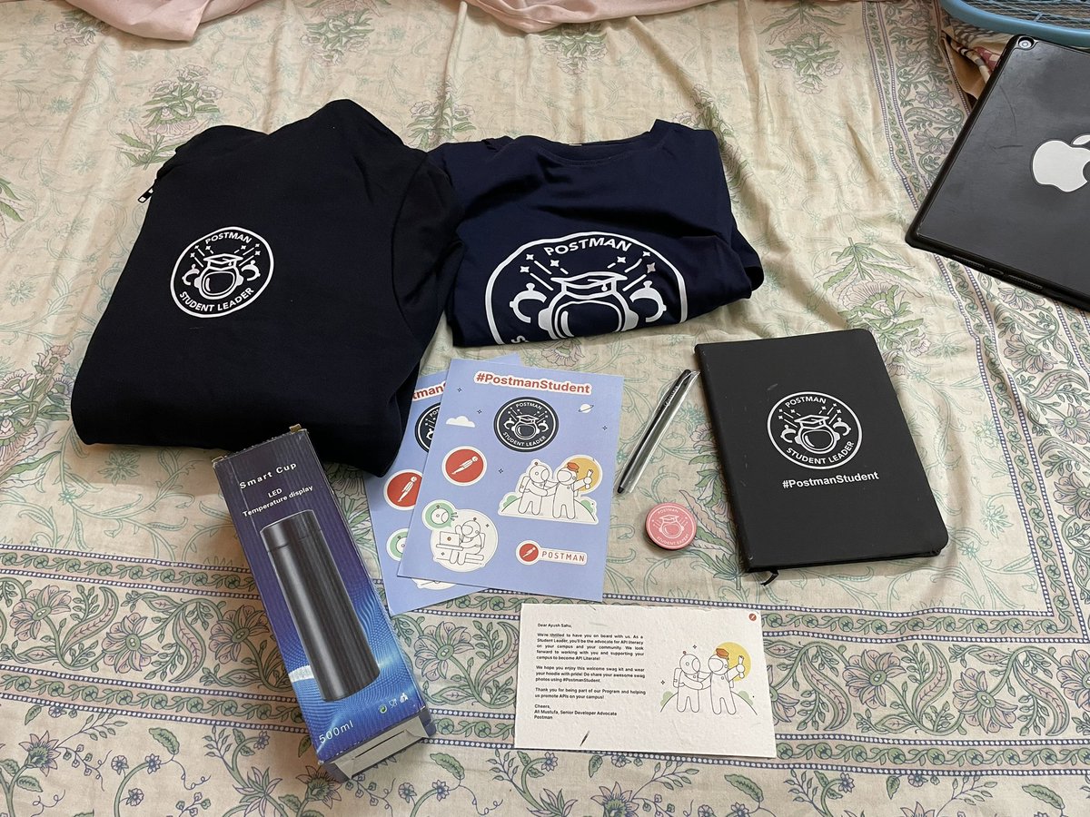 Ayush_7477's tweet image. Leader swags are here🚀
Thanks @ialimustufa @Aanchalmishra__ @getpostman for the gifts✨
The personalised card is the best, only the leaders would know🤭
#postmanapi #postman #postmanstudent