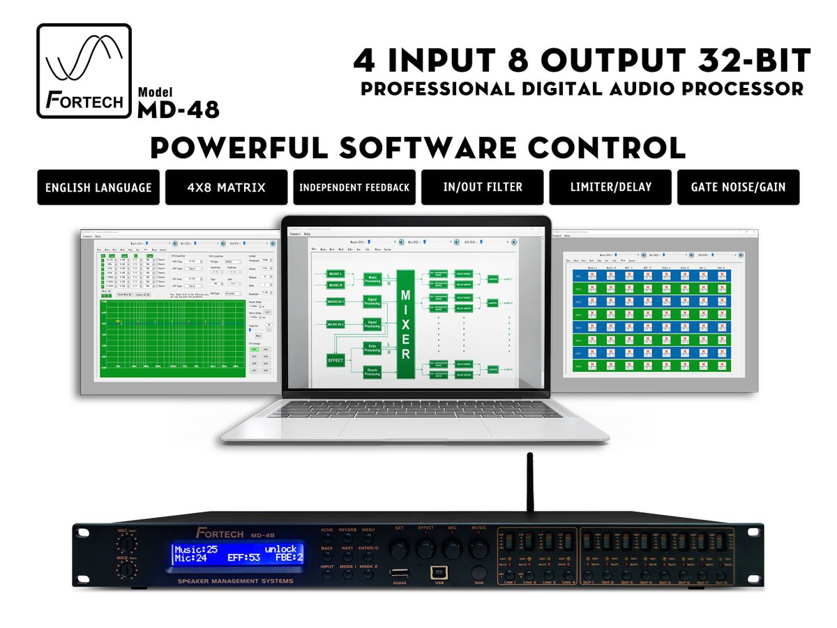 phannguyenaudio's tweet image. 𝐅𝐨𝐫𝐭𝐞𝐜𝐡 𝐌𝐃-𝟒𝟖 𝟒 𝐢𝐧 𝟖 𝐨𝐮𝐭 𝐏𝐫𝐨𝐟𝐞𝐬𝐬𝐢𝐨𝐧𝐚𝐥 𝐏𝐫𝐨𝐜𝐞𝐬𝐬𝐨𝐫 𝐃𝐢𝐠𝐢𝐭𝐚𝐥 𝟑𝟐-𝐁𝐢𝐭 𝐃𝐒𝐏 𝟏𝟔 𝐁𝐚𝐧𝐝 𝐄𝐐 𝐄𝐪𝐮𝐚𝐥𝐢𝐳𝐞𝐫

#vangso #driverack #fortech #mixerdriverack #mixerfortech #driverackfortech #mixer4in8out #driverack4in8out