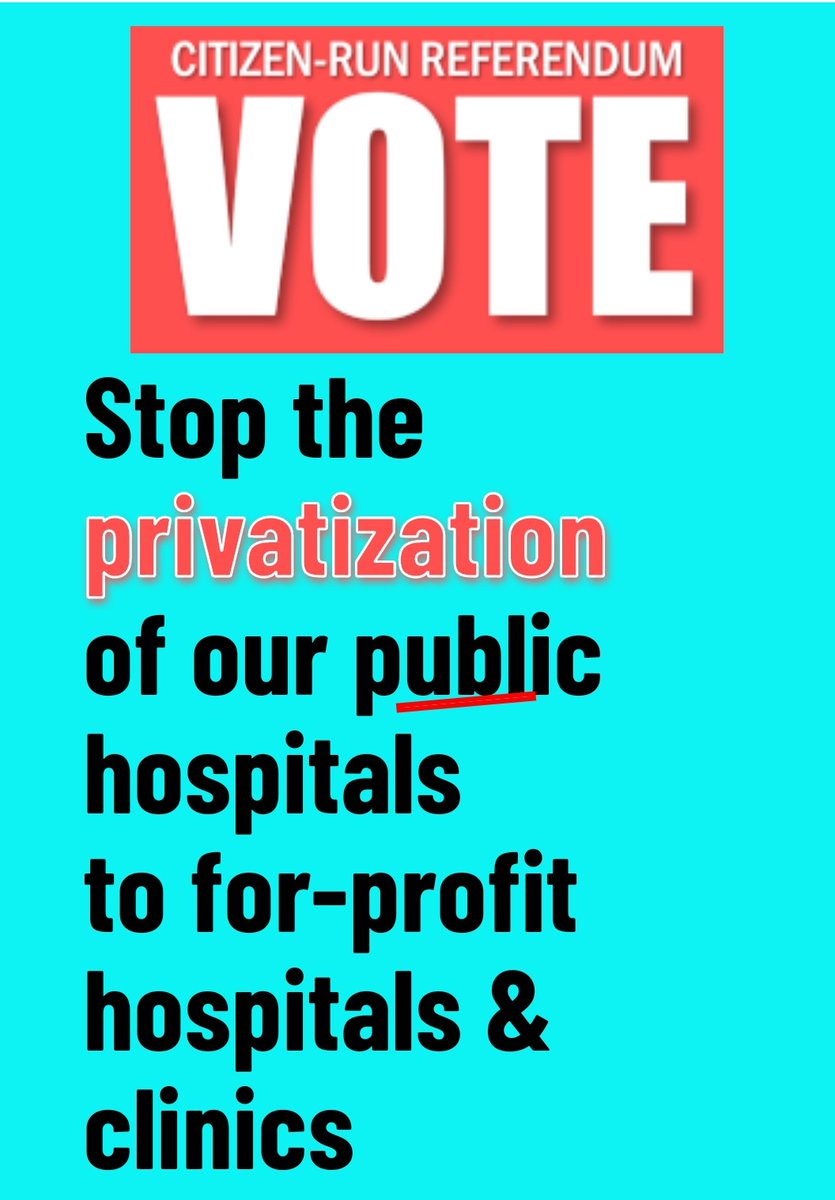 🛑 Stop the privatization of our public hospitals!

Online VOTING IS NOW OPEN for the @OntarioHealthC’s citizen-run referendum on health care privatization. 

Vote here ➡️ publichospitalvote.ca

#OnLab #OnPoli #EnoughIsEnoughON